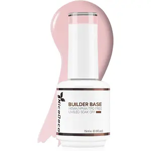 Nicedeco 8 in 1 Builder Base Strengthening Gel 15ml, UV/LED Clear Building Nail Gel in a Bottle for Hard Strong Nails Tips & Extensions, Gel Polish Nail Repair Nail Strengthen 014