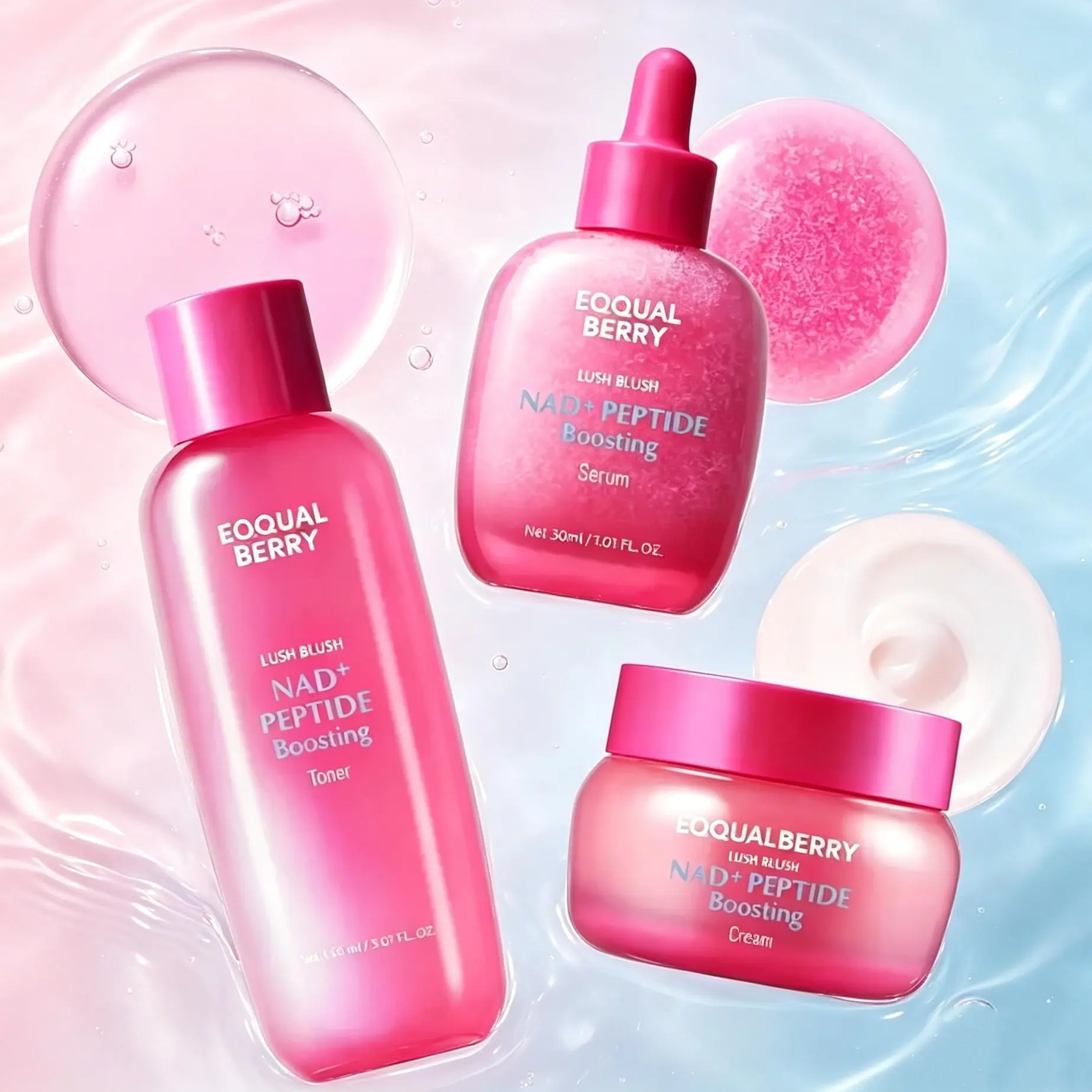 EQQUALBERRY NAD+ Longevity Ritual: Peptide Boosting Serum & Cream Duo | Advanced Anti-Aging & Cellular Skin Repair | Firming & Lifting for Face, Neck & Body