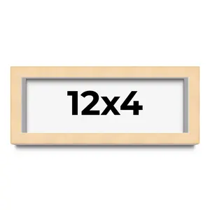 12x4 Solid Wood Picture Frame with UV-Resistant Acrylic & Acid-Free Backing, Available in 6 Finishes: Matte Black, Matte White, Metallic Bronze, Silver, Natural Wood Grain & Mahogany