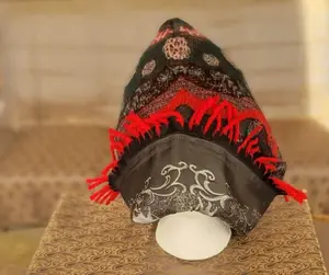 Red Mixed Pattern Cashmere with Silk Fringed