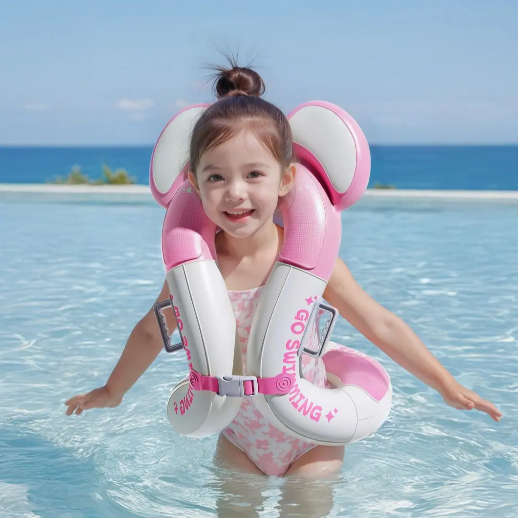Inflatable Kids Swim Float Vest, Underarm Ring Swim Ring, Walking Aid Buoy for Boys and Girls, Water Wing and Shoulder Straps, Beach Pool Party Swimming
