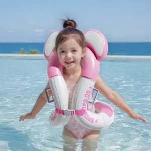 Inflatable Kids Swim Float Vest, Underarm Ring Swim Ring, Walking Aid Buoy for Boys and Girls, Water Wing and Shoulder Straps, Beach Pool Party Swimming