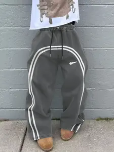 Men's Striped Print Sweatpants, Regular Fit Casual Street Comfy Pants for Daily Wear, Men's Trousers for All Seasons