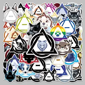 Cartoon Therian Creative Graffiti Sticker, Decal Sticker, 50pcs/set Self Adhesive Decor Paper, Decor Sticker for Gift Greeting Card Water Bottle Laptop Phone