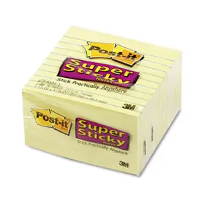 3M  Super Sticky Notes 4 x 4 Canary Yellow Six 90-Sheet Pads Pack