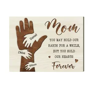 Beautiful Mother’s Day Gift - Custom Handprint Canvas - Custom Name  - Canvas Wall Art Decor Poster
