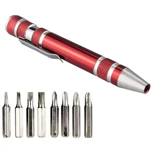 8-In-1 Precision Mini Screwdriver Set, Compact Aluminum Alloy Pen Kit for Electronics & Delicate Items, Textured Grip, Ideal for Computer Repair