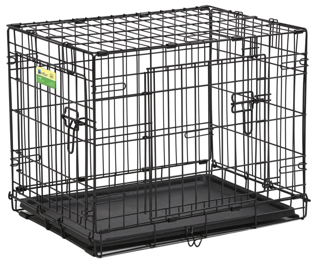 212 MAIN Portable 24 in. Double-Door Dog Crate Box, Animal Pet Expert Design, Easy-Access Entry, Locking Doors, Home Training Secure Space