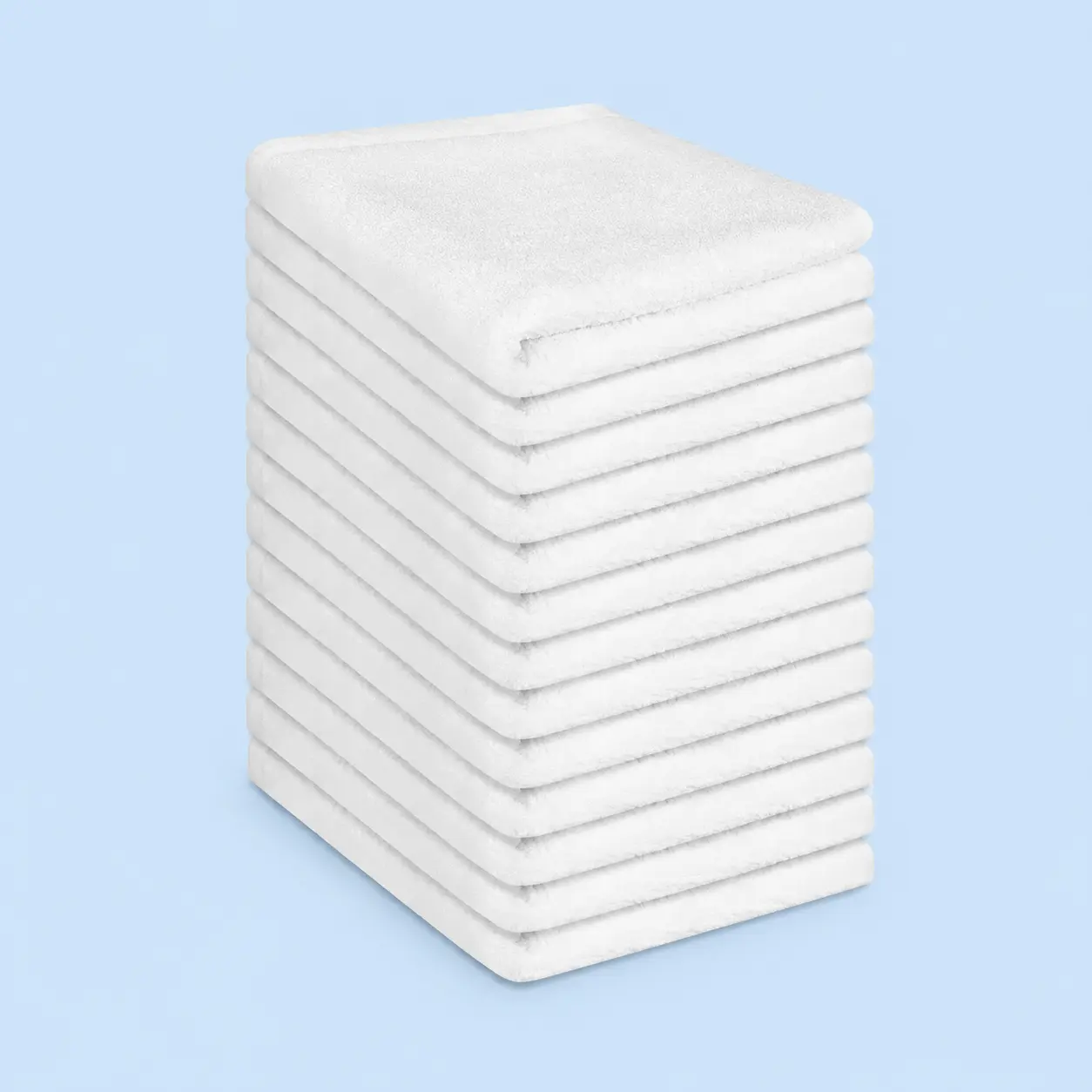 12 Pack 100% Cotton Wash Cloths, 12 x 12 Inch Soft and Absorbent Face Towels, Machine Washable Washcloths for Bathroom, Gym, Spa, Kitchen and Daily Use, White