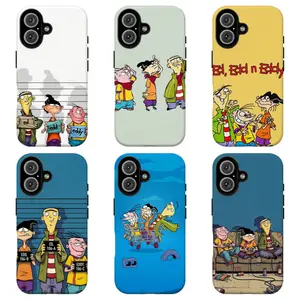 FL-Ed Edd n 3ddy 90s Cartoon Phone Case,Retro Nostalgic Aesthetic Cover For iPhone 11 12 13 14 15 16 17 Air Pro Max for Samsung S26 S25 S24 S23 S22 S21 Case,Gift for her/him/fans