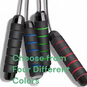 Professional PVC Rapid Speed Jump Rope with Sensor Adjustable Tangle-Free Gym Fitness Training Home Sports Wire Slim Foam Choose from Four Different Colors