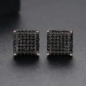 1pair Men's Hip Hop Stud Earrings - Silver Tone - Fashionable & Trendy - For Men - Perfect for Everyday Wear & Special Occasions - Gift for Boyfriend & Friends