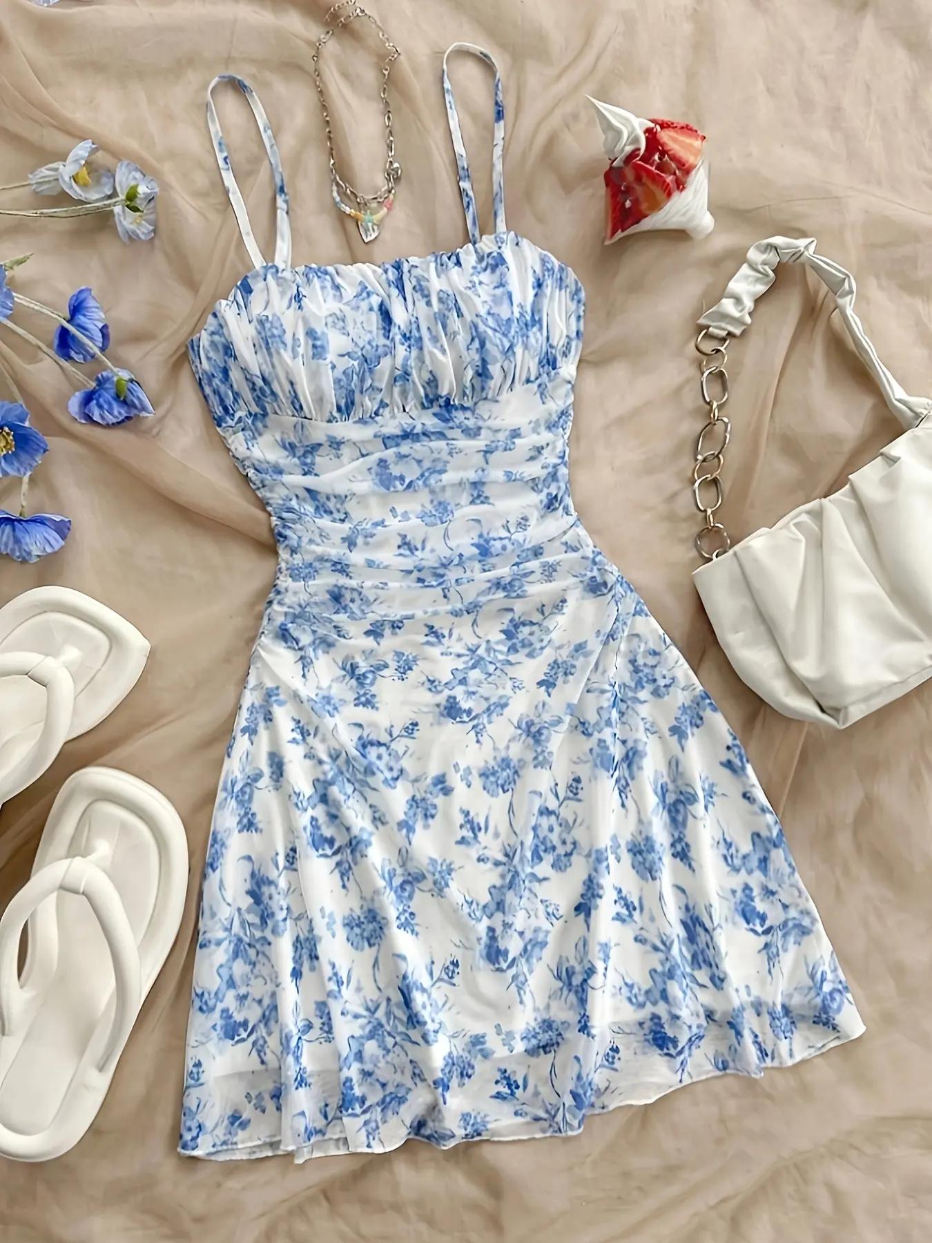 [New Print Dress] Women's New Print Halter Dress Suitable for All Seasons