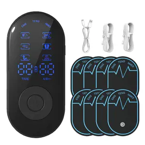 Rechargeable TENS Unit Muscle Stimulator - EMS Massager Machine for Neck, Shoulder & Back Pain Relief - Safe & Portable with 30 Modes Massager Device with 8 Pads