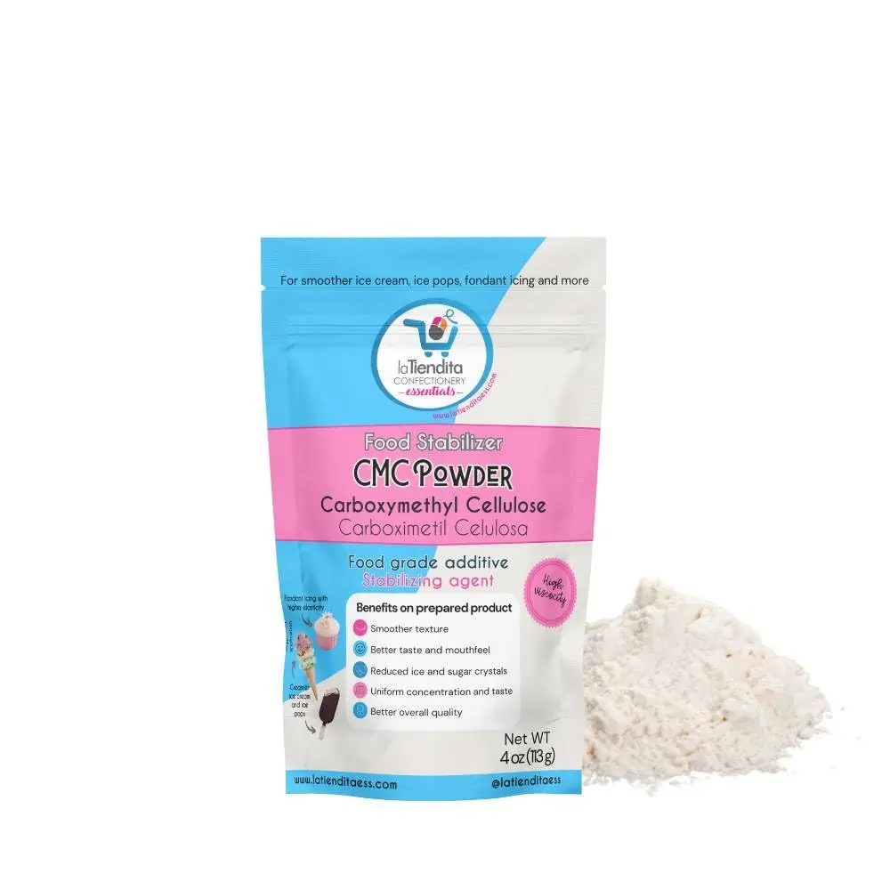 CMC Powder (4 oz) - Carboxymethylcellulose - High Viscosity Premium thickener, stabilizer and water retention agent LA TIENDITA ESSENTIALS