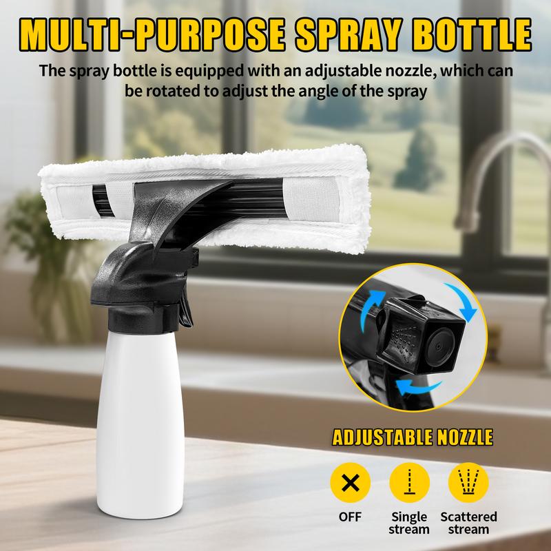 Cordless Window Vacuum Cleaner, Window Cleaner Squeegee Tool Set, Electric Windown Spray Cleaning Tool with 11 inch Squeegee Blade, 2000mAh Battery – Perfect for Showers, Mirrors, Glass, Countertops & Tiles