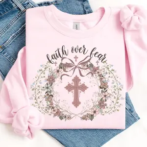 Vintage Floral Christian Sweatshirt, Womens Religious Sweatshirt