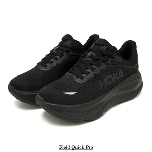 Matte Black Runners — Synthetic Mesh Upper with Heat-Pressed Structure, Contoured Thick EVA Midsole, Deep Gray Rubber Outsole, Integrated Heel Loop