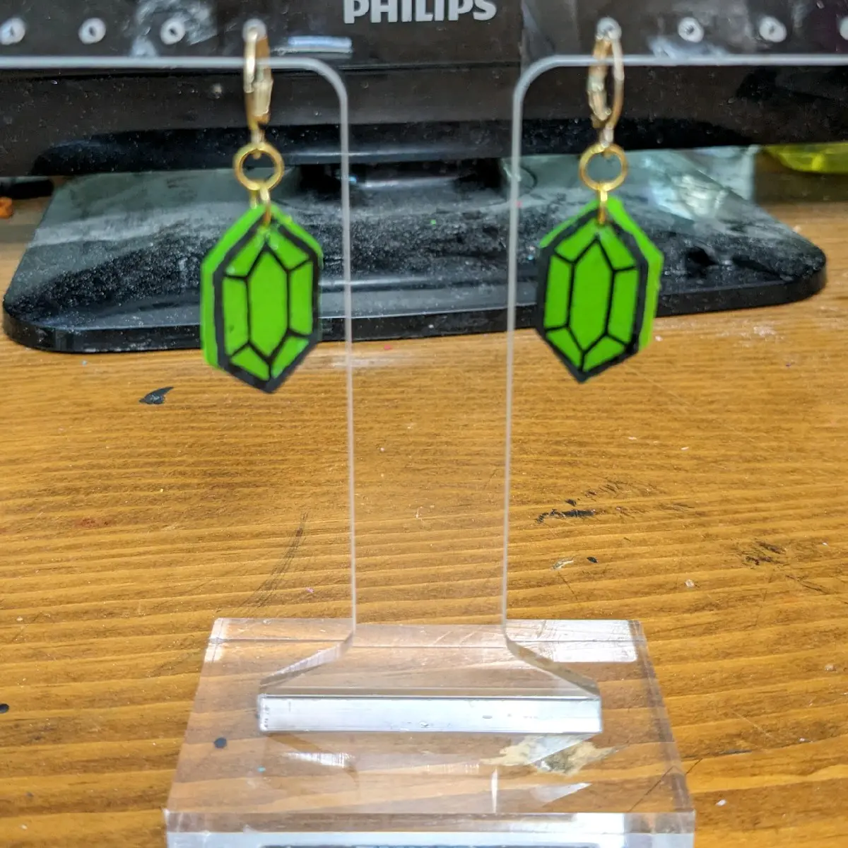 zelda gem earrings handmade with polymer clay