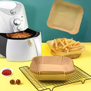 100pcs Non-Stick Air Fryer Liners - Brown Paper Sheets for Baking, Roasting And Microwaving - Easy to Clean, Healthier Cooking, Great for Home And Commercial Kitchens, Air Fryer Accessories