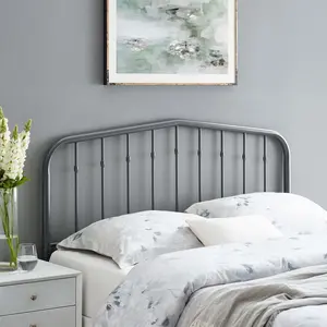 Modway Lennon Twin Metal Headboard in Gray Modway Lennon Twin Metal Headboard in Gray