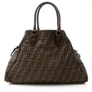 Pre-owned FENDI Leather Tote Bags Zucca Du Jour Large Tote