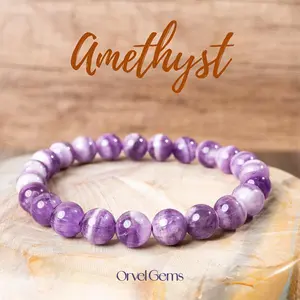 Dreamy Amethyst Crystal Energy Bracelet | 8/10/12mm Beads | Jewelry for Women Men, Kids, Girls, Gift, Engagement, Christmas, Fashion Jewelry