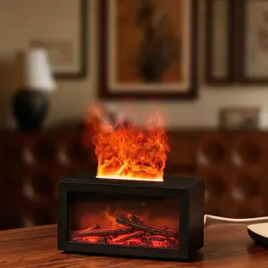 3-in-1 Humidifier, Atmosphere Lamp, Essential Oil Aromatherapy Diffuser dynamic flame & mist effect, colorful flame lights, non-glaring lighting. Ultrasonic fine atomization, quiet operation, non-wetting desktop. 3-hour timer, Usb Powered Humidifier