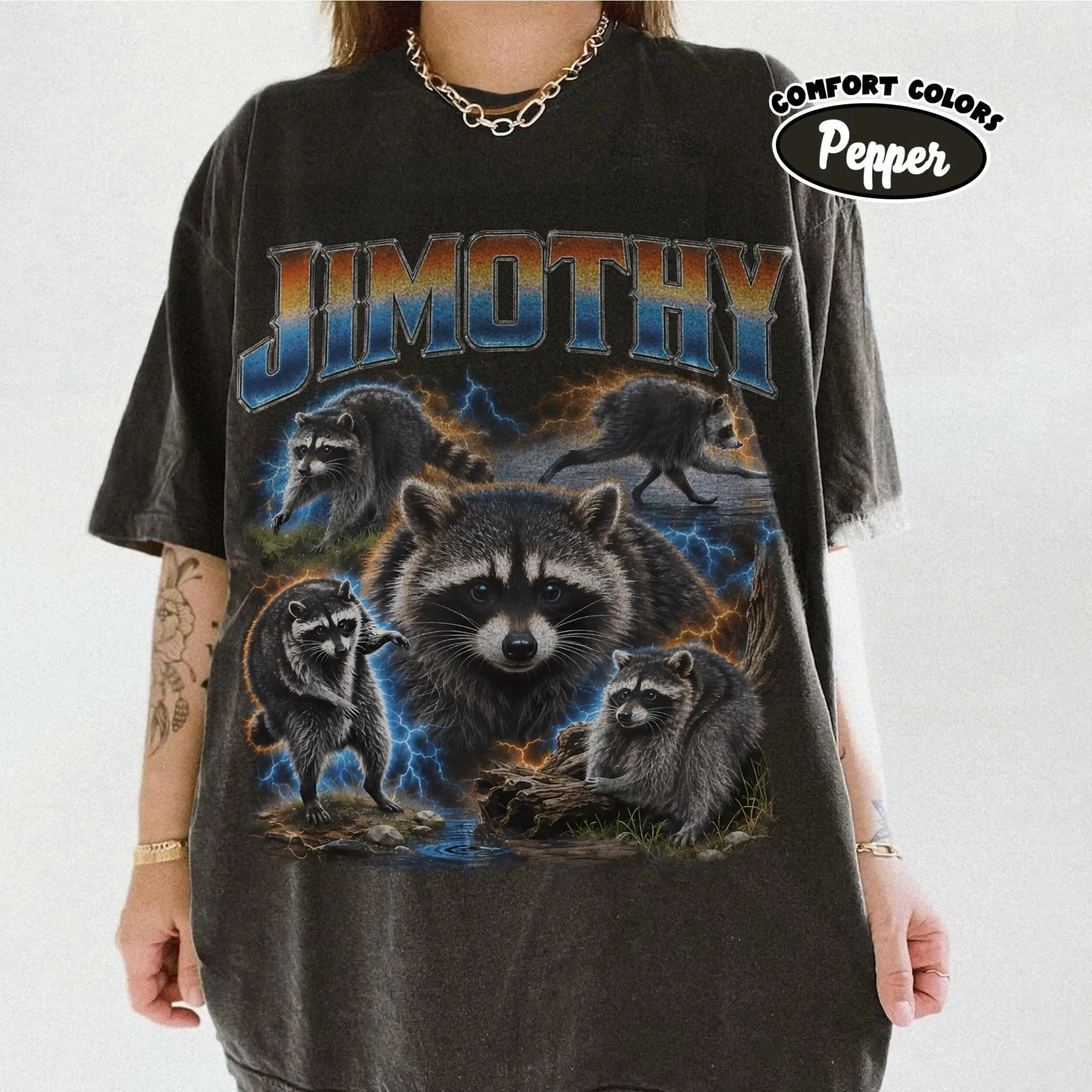 Comfort Colors Jimothy Raccoon Seattle Meme Y2k Graphic Tee, Seattle Short Spine Raccoon Animal Lover Unisex T-Shirt - Perfect Gift for Fans