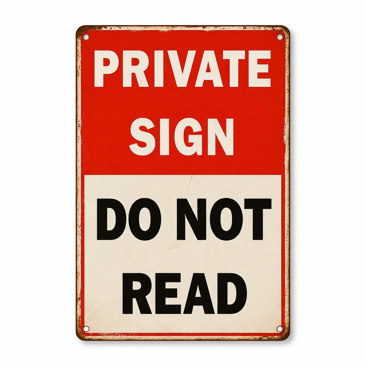 Private Sign Do Not Read Vintage Metal Tin Sign, Funny Privacy Wall Decor for Bedroom, Office, Man Cave, Garage and Door,outdoor plaque,beach decor,novelty home sign,garden wall art,funny office desk decor,