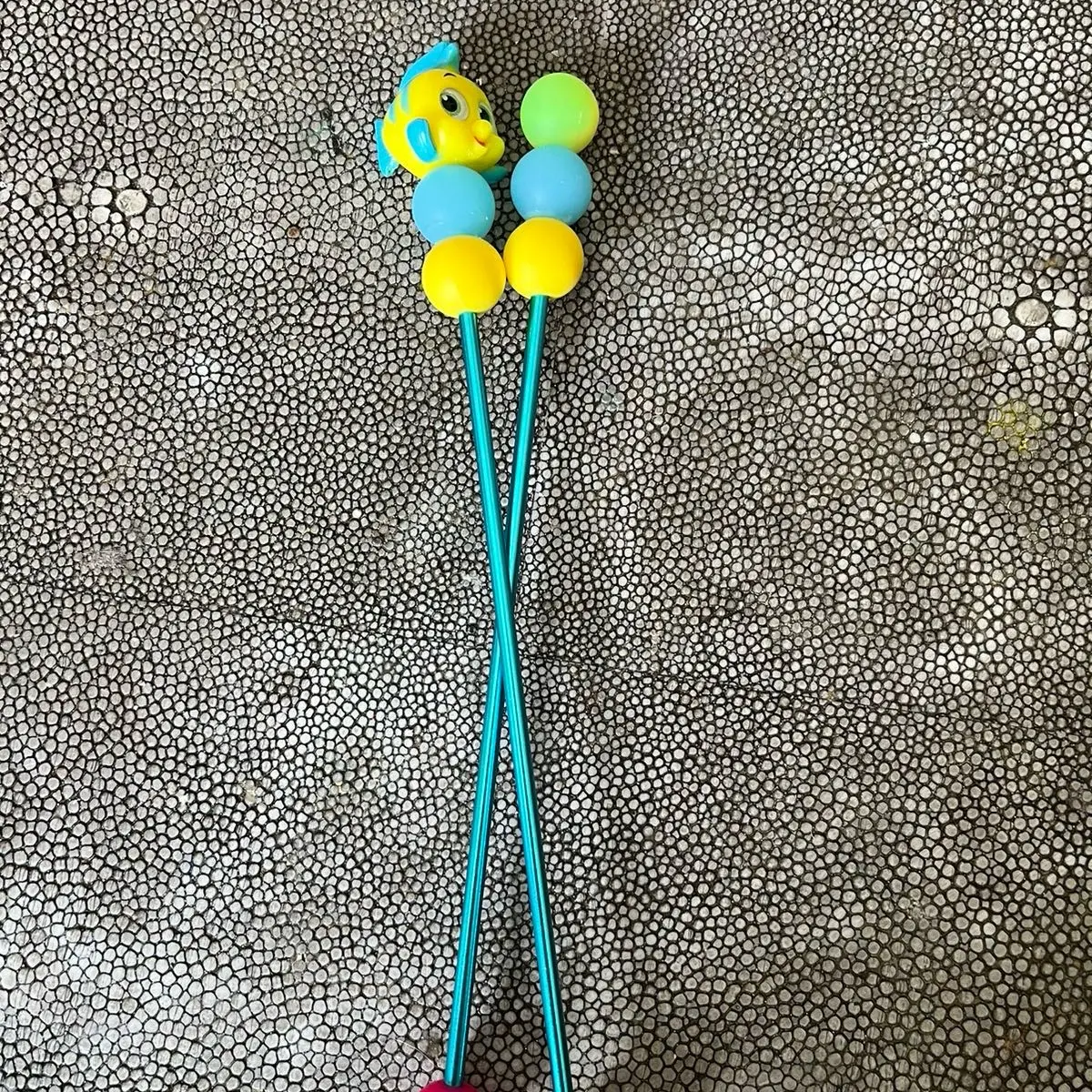 Custom crochet sticks (2 sticks per set) With Doorable topper
