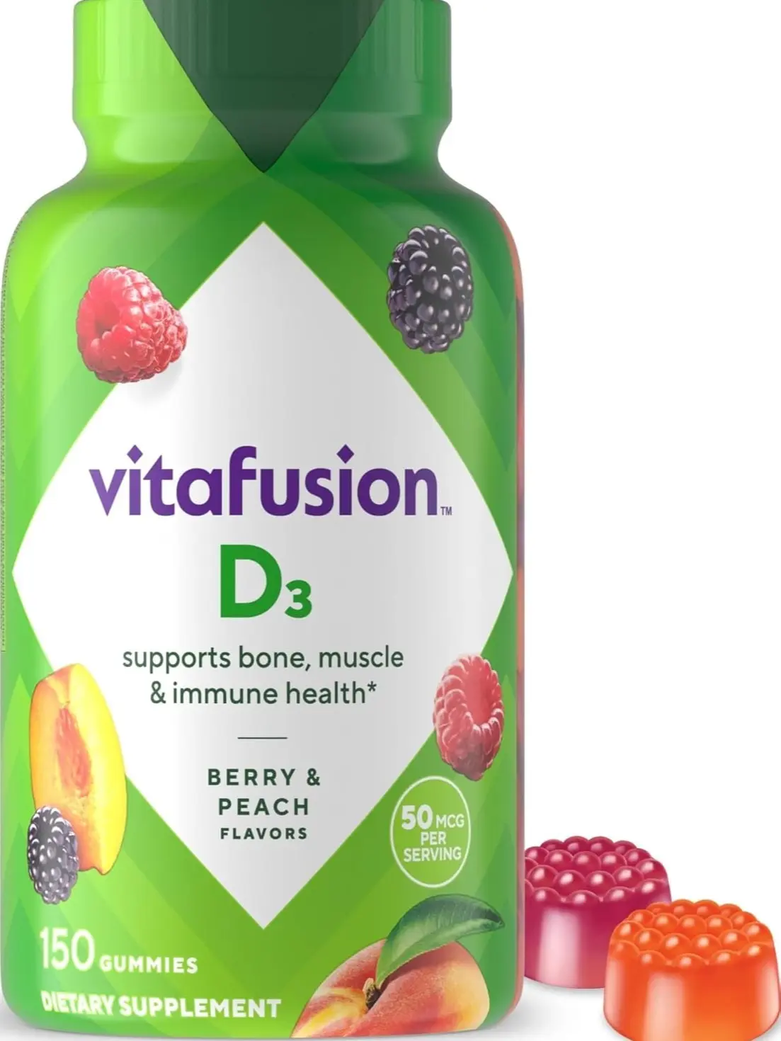 Vitafusion Vitamin D3 Gummies | 2000 IU (50 mcg) | 150 Gummy Vitamins