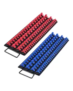 VEVOR Portable Socket Organizer Tray, 2PCS Metric & SAE Socket Organizer Set Hold up to 160 Sockets, 1/4", 3/8" and 1/2" Heavy-Duty Socket Rail with Handle & Steel Base for Tool Box DrawerVEVOR Super Brand Day