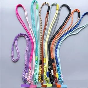 Colorful Phone Strap Shoulder Neck Band Metal Buckle Plastic Key Chain Rope For Cards Anti-lost Crossbody Universal Long Lanyard