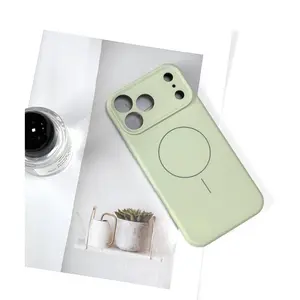 Ultra Thin Soft Silicone Phone Case, Shockproof Magnetic Magsafe Compatible Cover, Smooth Touch Feel in Sage Green for iPhone 17 16 15 14 13 12 Pro Max Plus