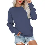 AUSELILY Women's Crewneck Hoodless Sweatshirt With Kangaroo Pocket  Fleece Longsleeve Oversized Casual Style Shirt  Lightweight Pullover 2026