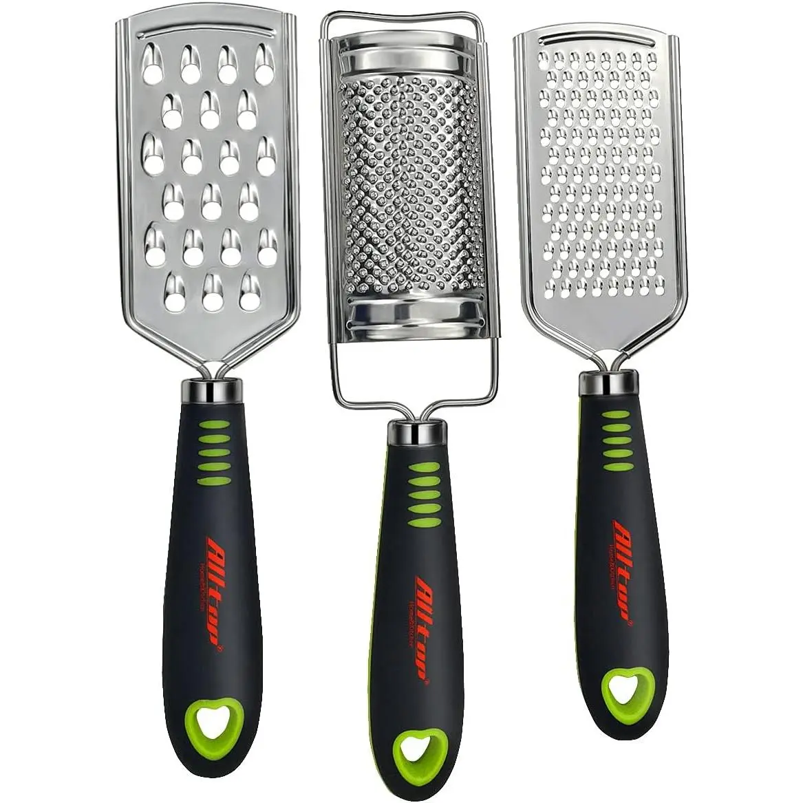 Food Graters for Cheese,Nutmeg,Potato,Ginger and Garlic,Cirtrus,Hand-held Stainless Steel Zester for Kitchen - Pro Multi-purpose Gadgets,Set of 3 Grinders