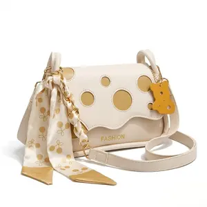 Butter Yellow Cheese Bag - Aesthetic Sculptural Underarm Bag for Women, 2026 Summer New Cute Korean Style Crossbody Purse
