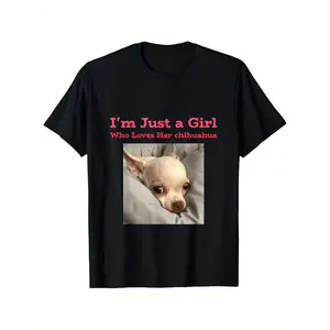 Funny T-shirt Men' Funny "I Just Love Her Chihuahua" & Cool Duck T-Shirt - Casual Crew Neck Short Sleeve Tee with Martial Arts Gift