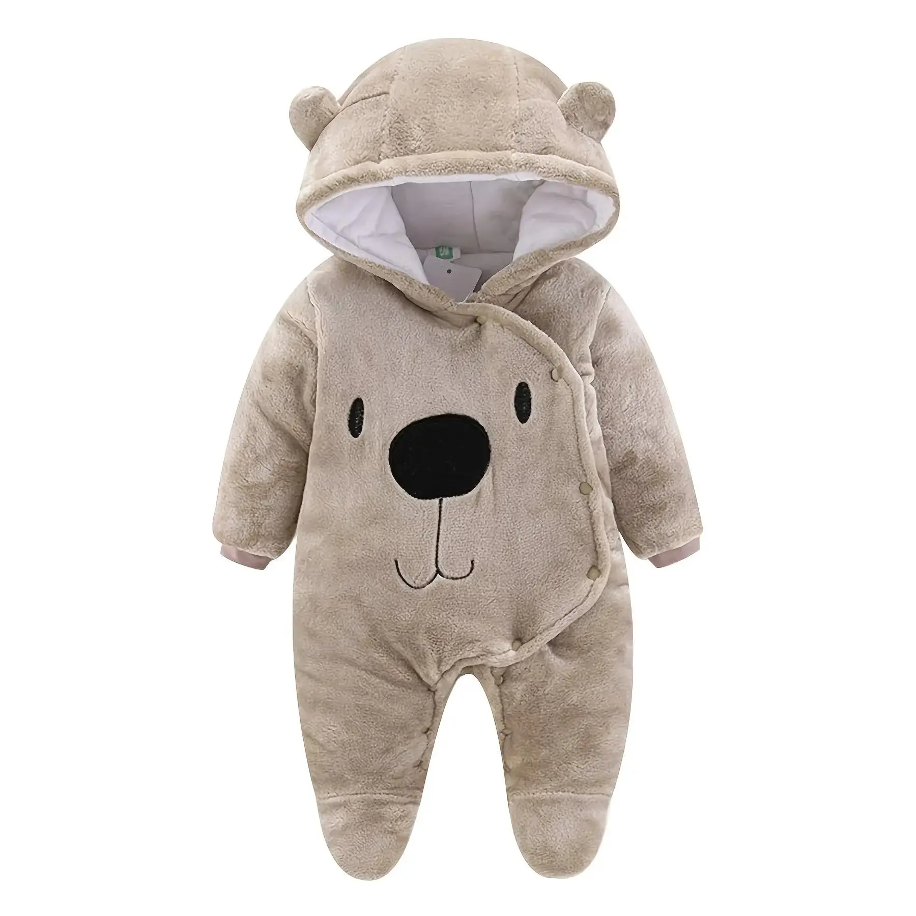 Unisex Prop 65 Safe Newborn-Infant 2-in-1 Warm Hooded Fleece Snowsuit, Winter Jumpsuit (Kids' Fashion Top)