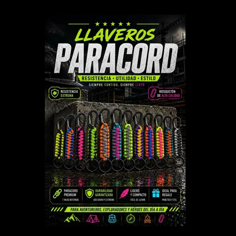 Durable Paracord Key Clip, Compact Keychain Accessory for Easy Key Organization