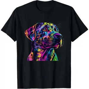100% Cotton Colorful Catahoula Leopard Dog Pop Art Dog Lovers Gift T-Shirt
