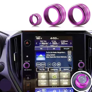 3-Piece Fashion Set for Subaru Crosstrek 24-26, Audio/mirror Adjustment Knob Decor, Durable Aluminum Car Interior Accessories
