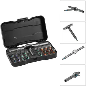 DEEOEE 24 in 1 DlY Screwdriver Set,1 Set SwitchableScrewdriver Shape Magnetic Screwdriver Set,Compact and Portable Ratchet Screw0driver SetHome Repair Tool Box