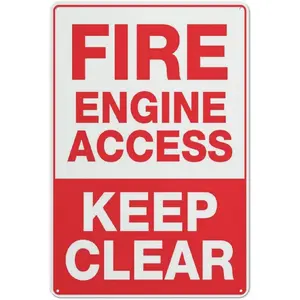 Fire Engine Access Keep Clear Sign Safe Sign, Signs Outdoor, 12 X 8 In, Sign For Home, Business, Driveway Alert