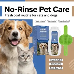 Pet Dry Wash Powder for Cats and Dogs, Waterless Bathing Shampoo, No Water Needed, Universal Pet Care, Convenient and Effective