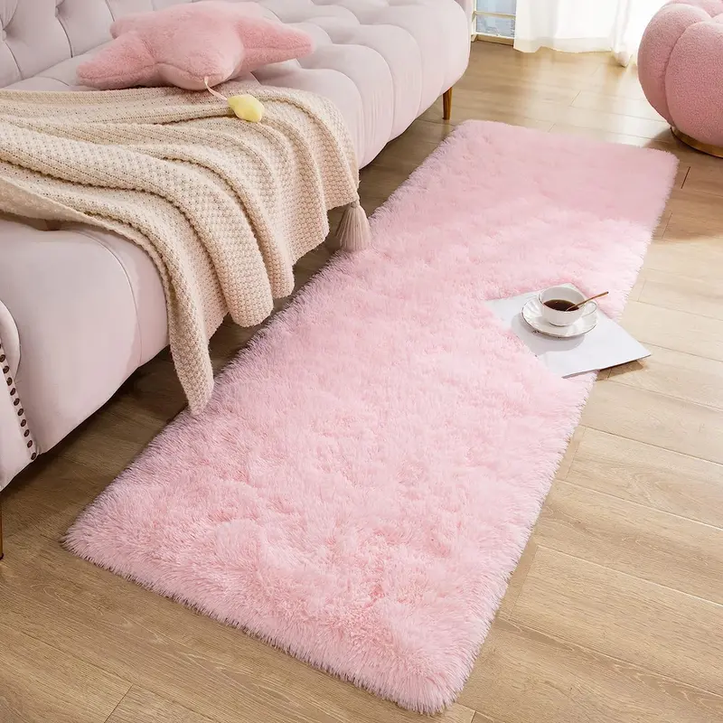 Solid Color Fuzzy Area Large Rug, Fluffy Modern Indoor Rug, Non-slip Soft Floor Carpet, Practical Decorative Mat for Home Living Room Bedroom Bedside, Summer Gifts, Soft Shaggy Rug, Furry Floor Rugs