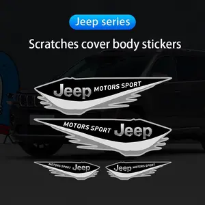 4Pcs Car Stickers Scratch Blocking Vinyl Decals Decorative For Jeep Grand Cherokee Wrangler JK Gladiator Compass Renegade Wagoneer Avenger Recon Patriot Liberty Commander Trailhawk