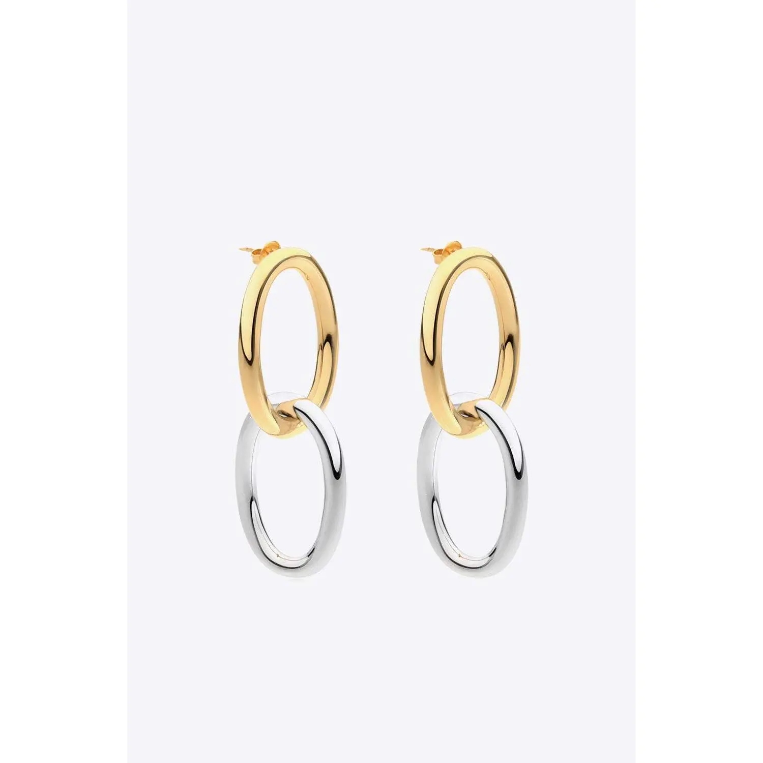 Two-Tone Double Hoop Earrings