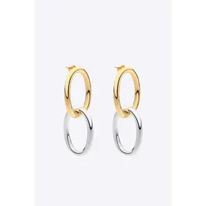 Two-Tone Double Hoop Earrings